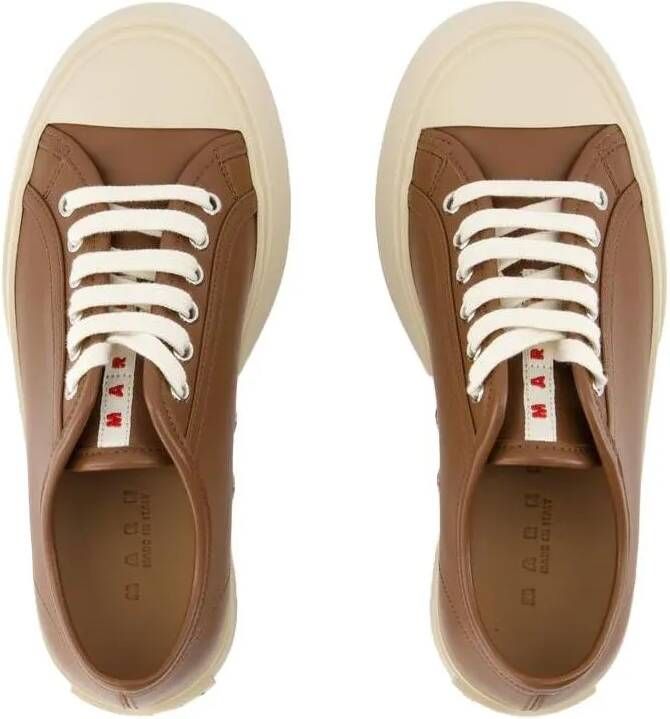 Marni Lage-top sneaker Laced Up Sneakers Leather Brown in bruin