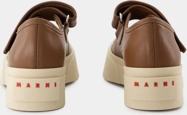 Marni Low-Top Sneakers Mary Jane Sneakers Leather Brown in bruin