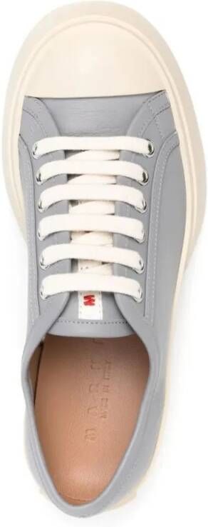 Marni Lage-top sneaker Pablo Leather Flatform Sneakers in grijs