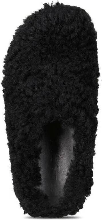 Marni Boots Pantoletten aus Shearling in zwart