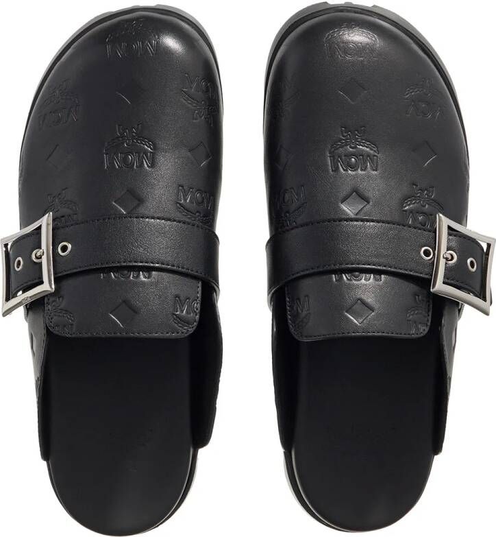 MCM Loafers U l Eb Mn Leather Flat Mules in zwart