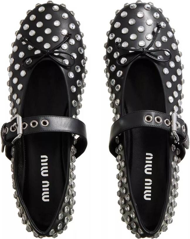 Miu Espadrilles Woman Leather Ballerinas in zwart