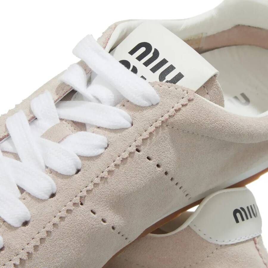 Miu High-Top Sneakers Logo Printed Lace Up Sneakers in poeder roze