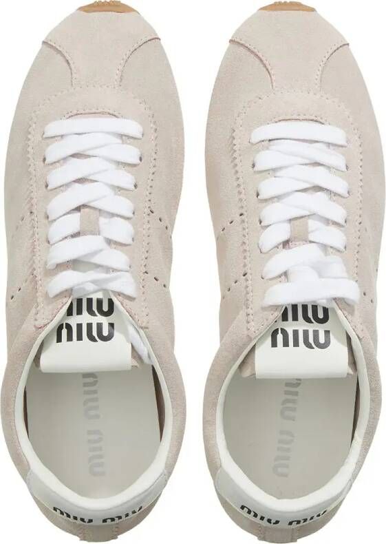 Miu High-Top Sneakers Logo Printed Lace Up Sneakers in poeder roze