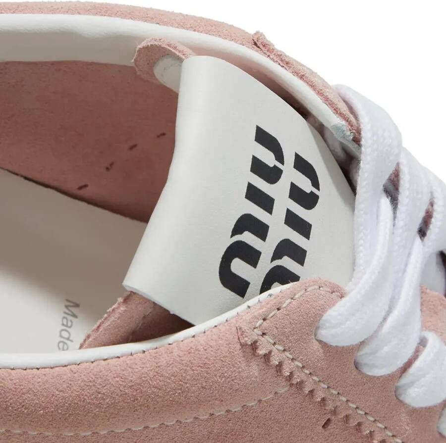 Miu High-Top Sneakers Logo Printed Lace Up Sneakers in poeder roze