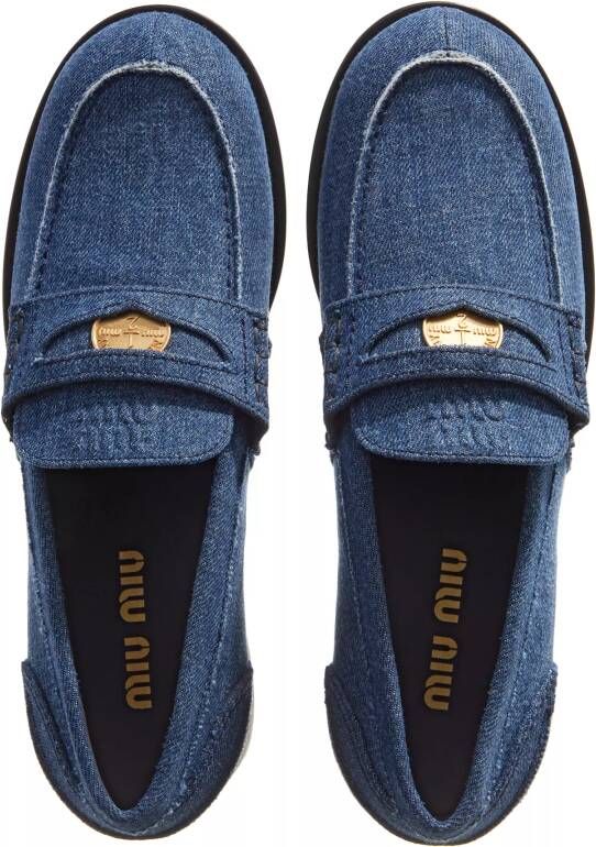 Miu Loafers & ballerina schoenen Denim Loafer in blauw