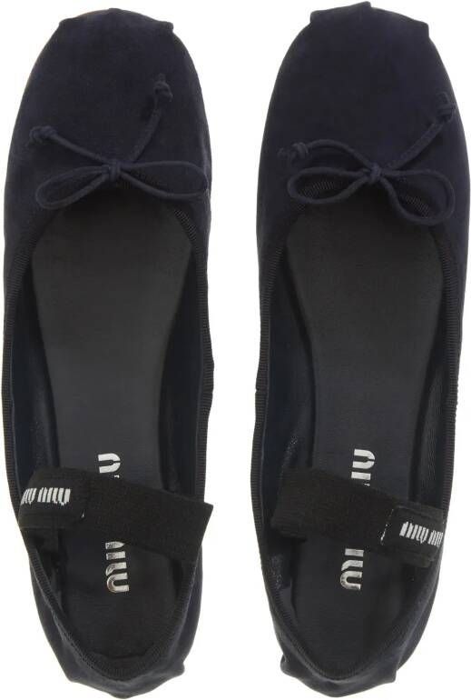 Miu Loafers Leather Ballerinas in blauw