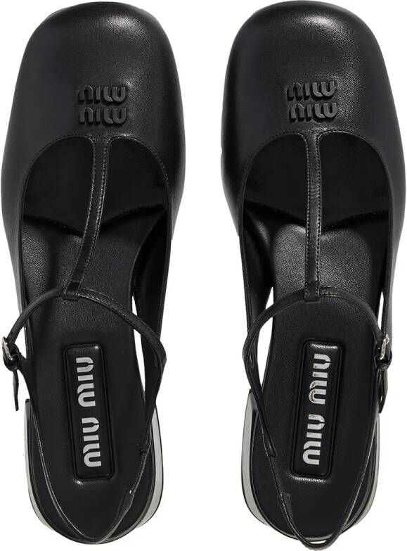 Miu Loafers & ballerina schoenen Square Toe Mary Janes in zwart