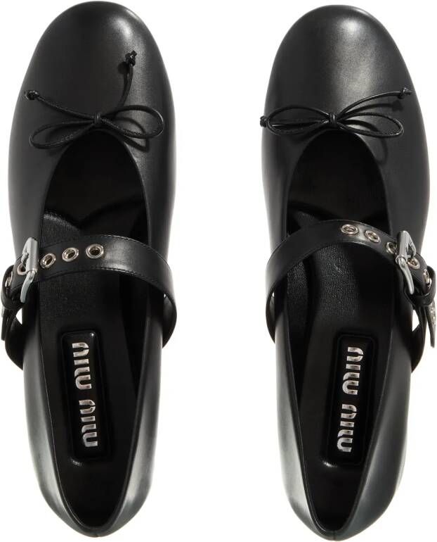 Miu Loafers Heeled Ballerinas in zwart