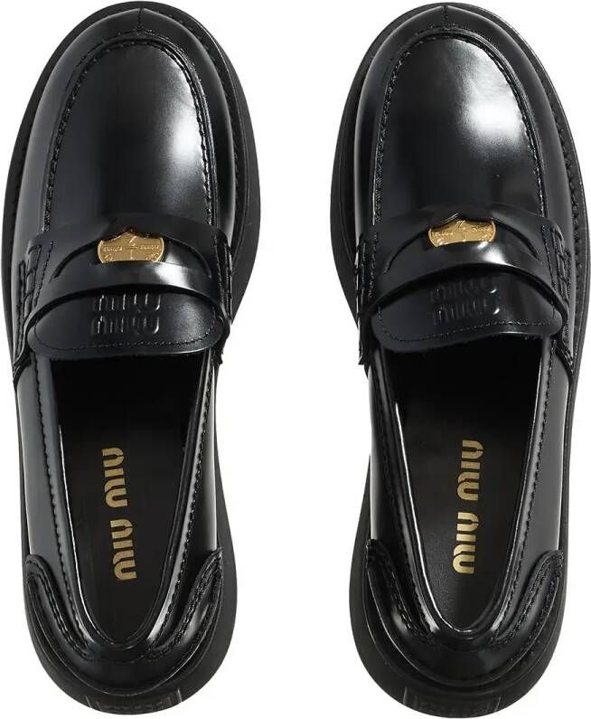 Miu Loafers Pennyloafer Plateau in zwart