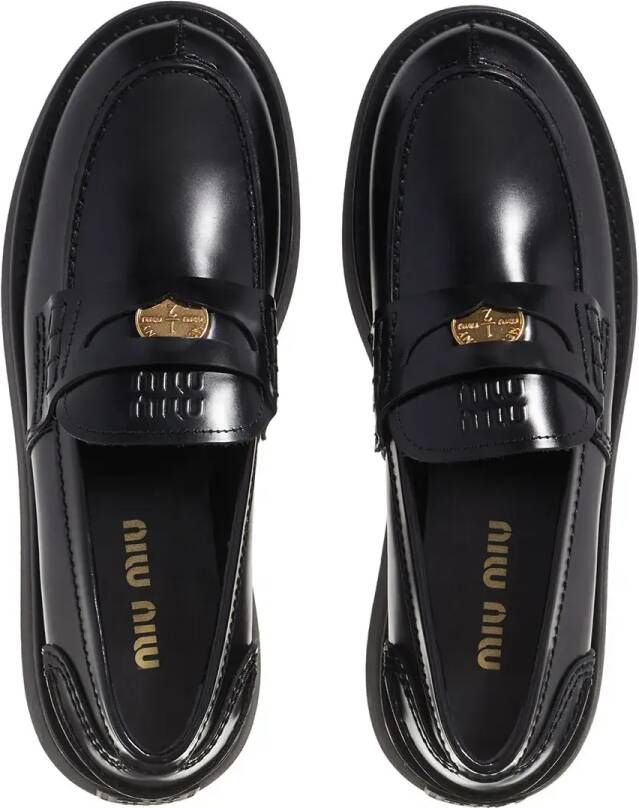 Miu Loafers Pennyloafer Plateau in zwart