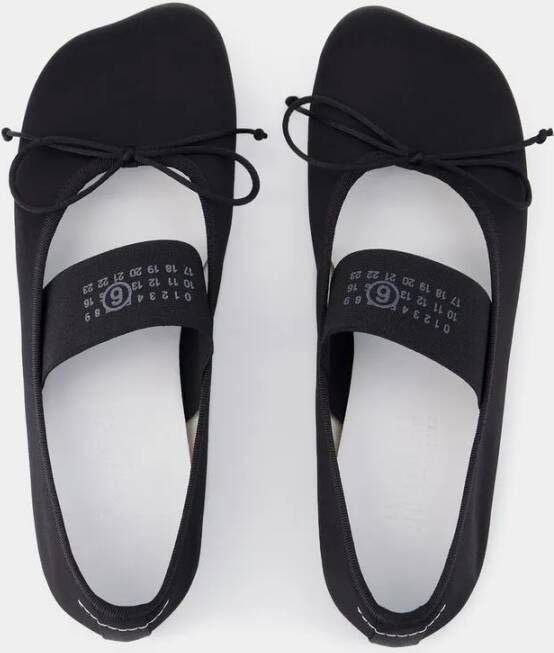 MM6 Maison Margiela Ballerinas Synthetic Black in zwart