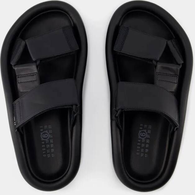 MM6 Maison Margiela Sandalen Sandals Leather Black in zwart