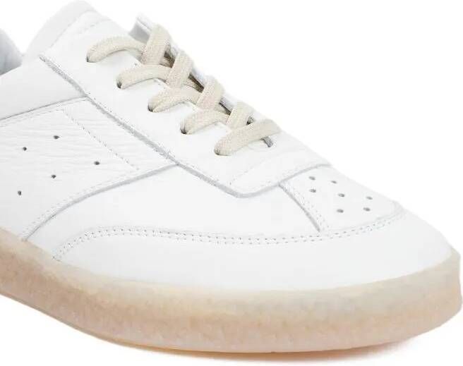 MM6 Maison Margiela Sneakers White Calf Leather Sneakers in wit