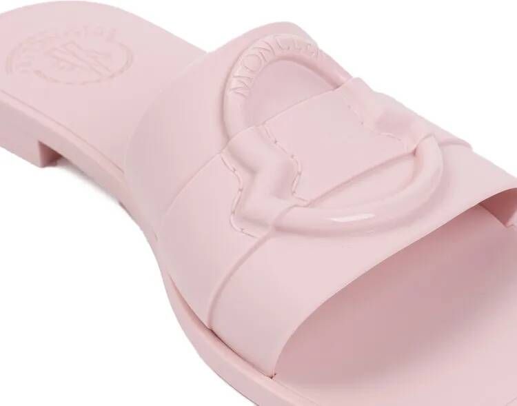 Moncler Sandalen Light Pink Mon Rubber Slide in roze