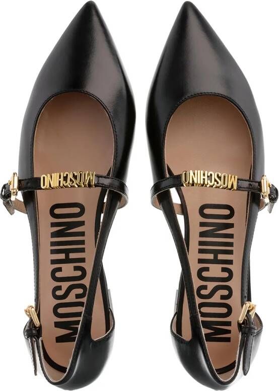 Moschino Espadrilles Mini Lettering in zwart