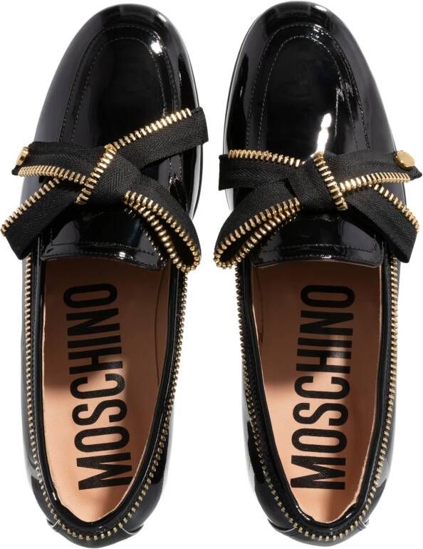 Moschino Loafers Bow Zip in zwart