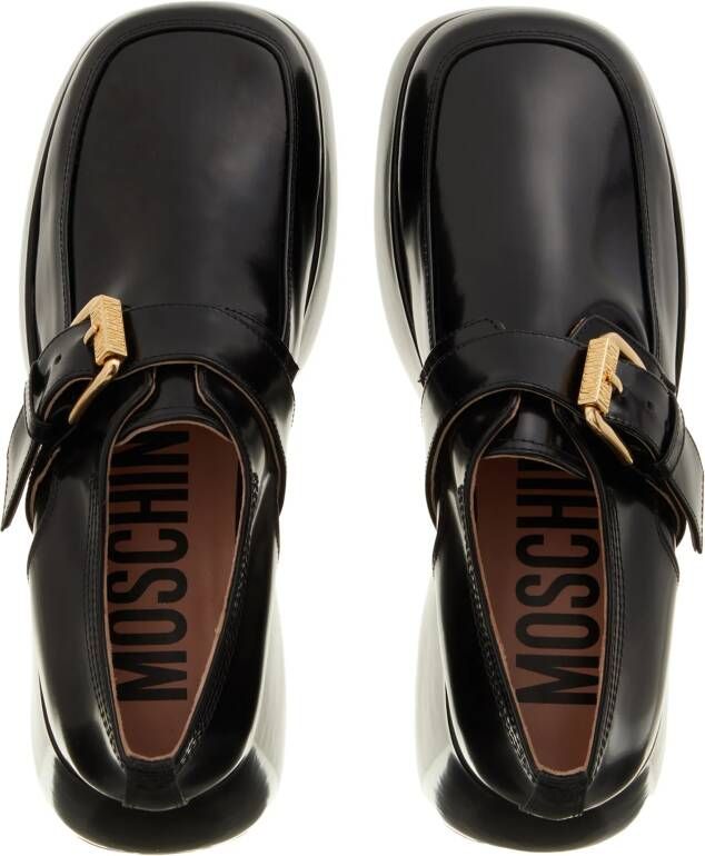 Moschino Loafers Logo Multistrap in zwart