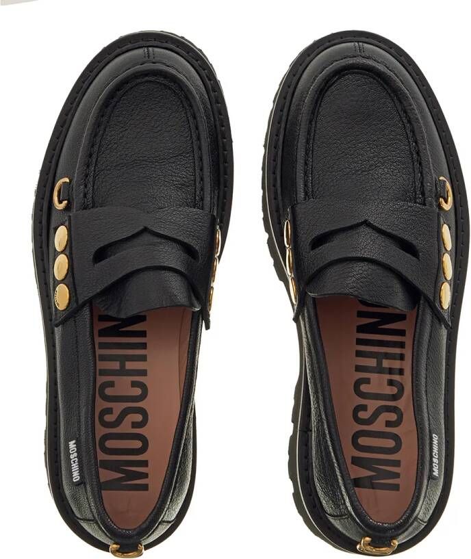 Moschino Loafers Snap Button in zwart