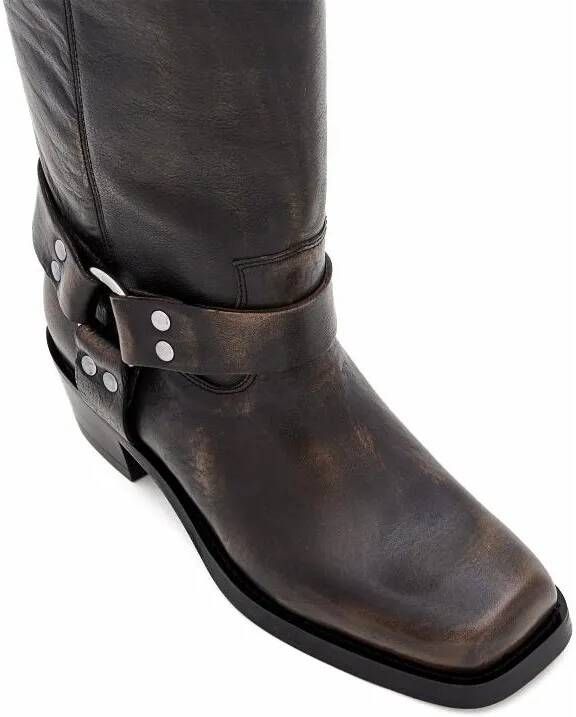 Paris Texas Boots Roxy Brushed Leather Boots in zwart