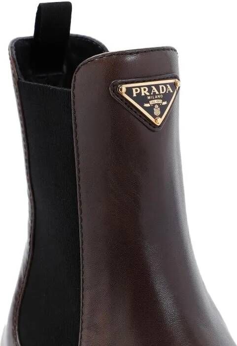 Prada Boots Calf Leather Boots in bruin