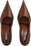 Prada Hoge hakken 90mm Silk Satin Pointed Pumps in bruin - Thumbnail 3