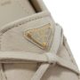 Prada Loafers Enamel Logo Suede Driving Shoes in taupe - Thumbnail 4