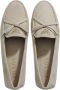 Prada Loafers Enamel Logo Suede Driving Shoes in taupe - Thumbnail 5