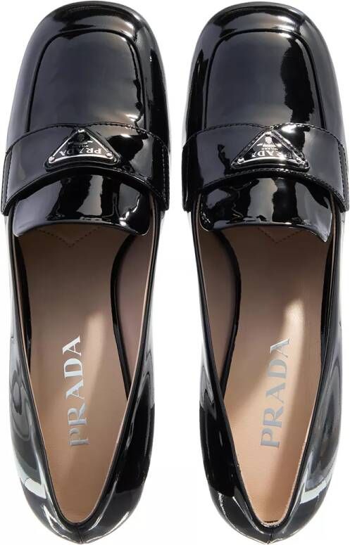 Prada Loafers & ballerina schoenen Loafer With Triangle Logo in zwart