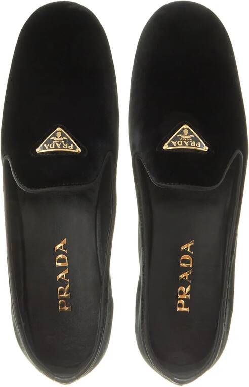 Prada Loafers & ballerina schoenen Pantofole Velluto in zwart