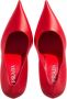 Prada Pumps & high heels Decolette Satin Pumps in rood - Thumbnail 2