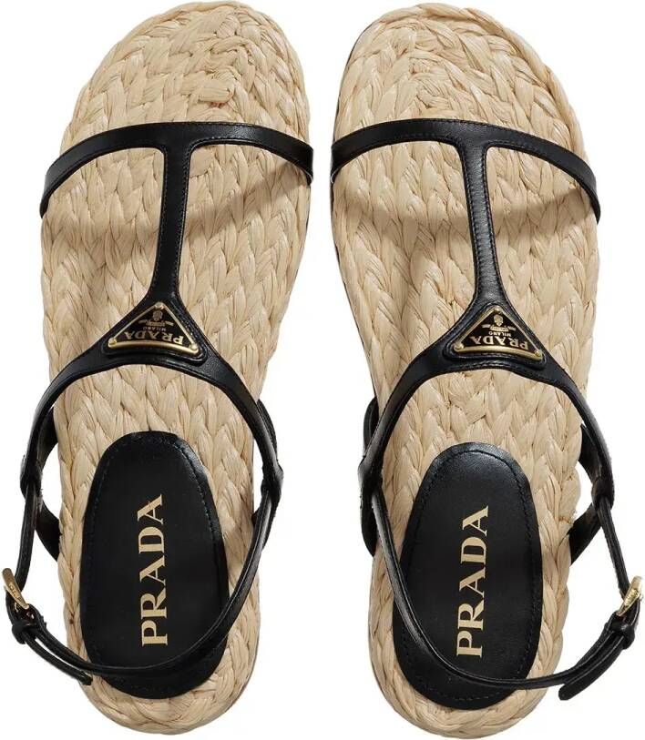 Prada Sandalen Nappa Sandale in zwart