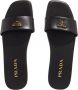 Prada Sandalen Triangle Logo Slides Leather in zwart - Thumbnail 2