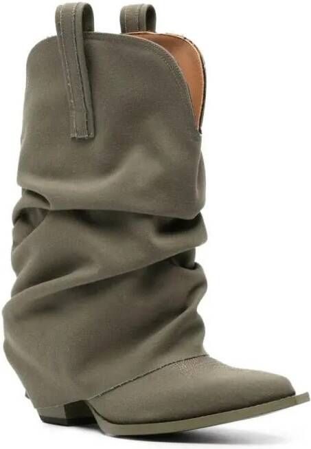 R13 Boots Low Rider Slouchy Cowbody Boots in groen