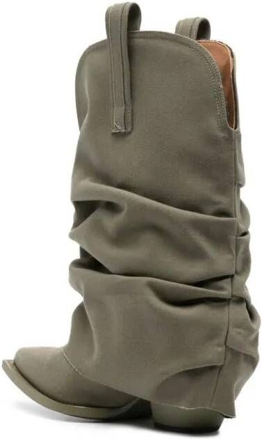 R13 Boots Low Rider Slouchy Cowbody Boots in groen