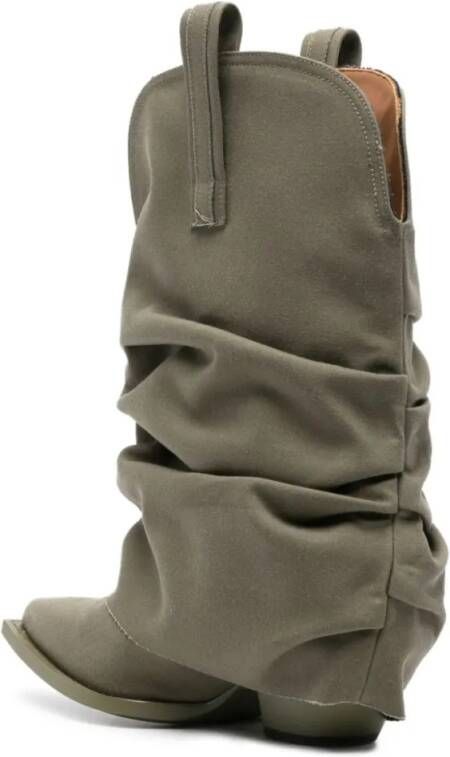 R13 Boots Low Rider Slouchy Cowbody Boots in groen