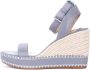 Ralph Lauren Ocean Nappa Leren Espadrille Sleehakken Blue Dames - Thumbnail 8