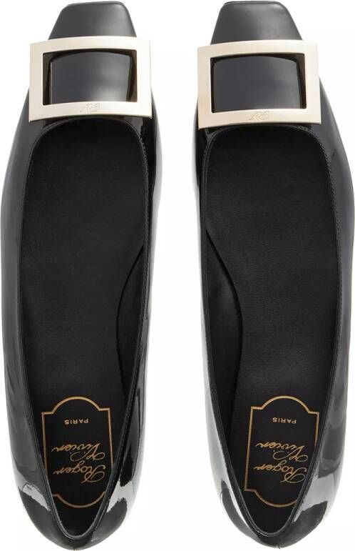 Roger Vivier Loafers & ballerina schoenen Trompette Metal Buckle Ballerinas In Leather in zwart