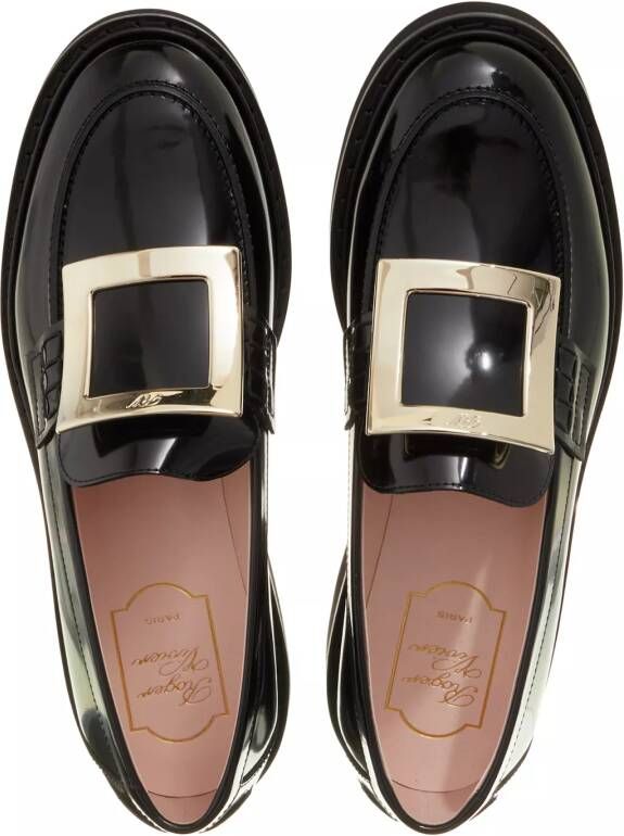 Roger Vivier Loafers & ballerina schoenen Viv´ Rangers Metal Buckle Loafers In Leather in zwart