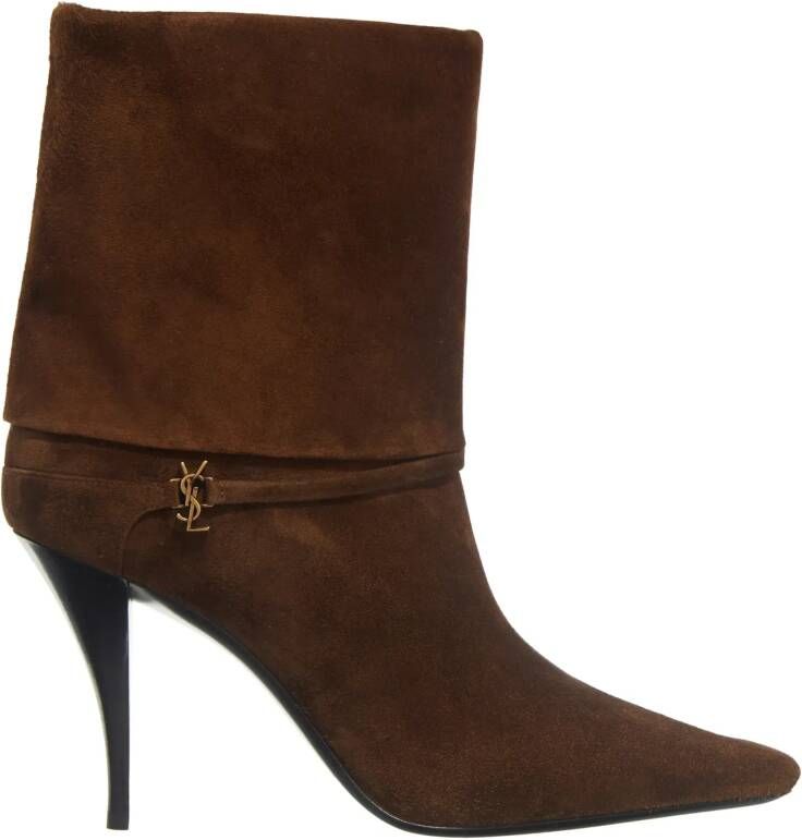 Saint Laurent Enkellaarzen Niki Suede Ankle Boots in bruin