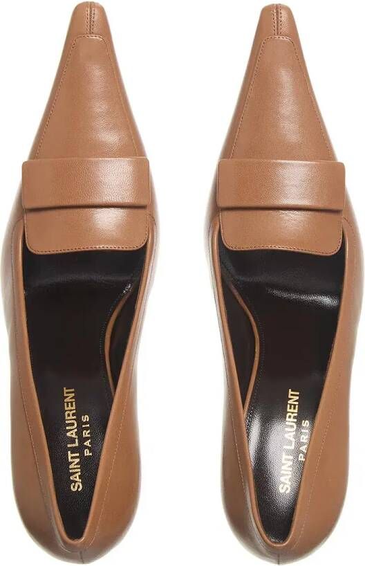 Saint Laurent Hoge hakken D'orsay Pumps in cognac