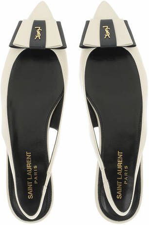 Saint Laurent Loafers & ballerina schoenen Anais Slingback Sandals in wit