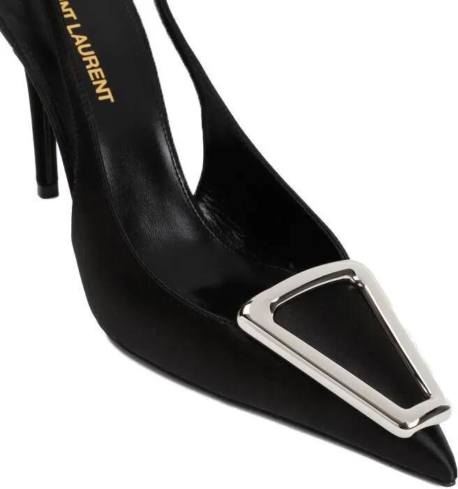 Saint Laurent Pumps & high heels Black Silk Farida Sling Back Pump in zwart