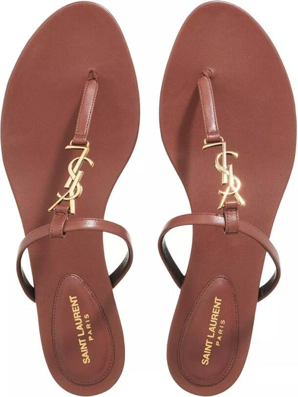 Saint Laurent Sandalen Cassandra Slides in bruin