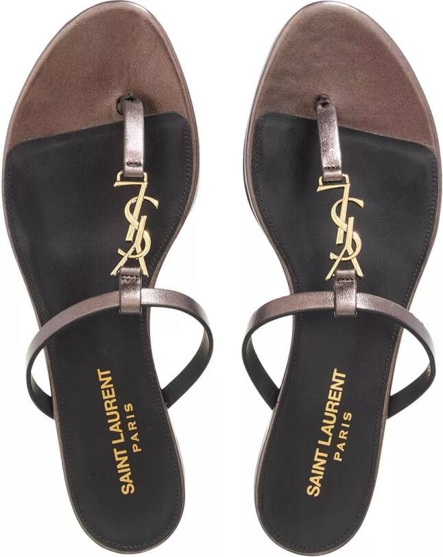 Saint Laurent Sandalen Cassandra Slides in bruin