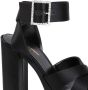 Saint Laurent Sandalen Jota 85 Heaven Black Leather Silk Sandals in zwart - Thumbnail 2