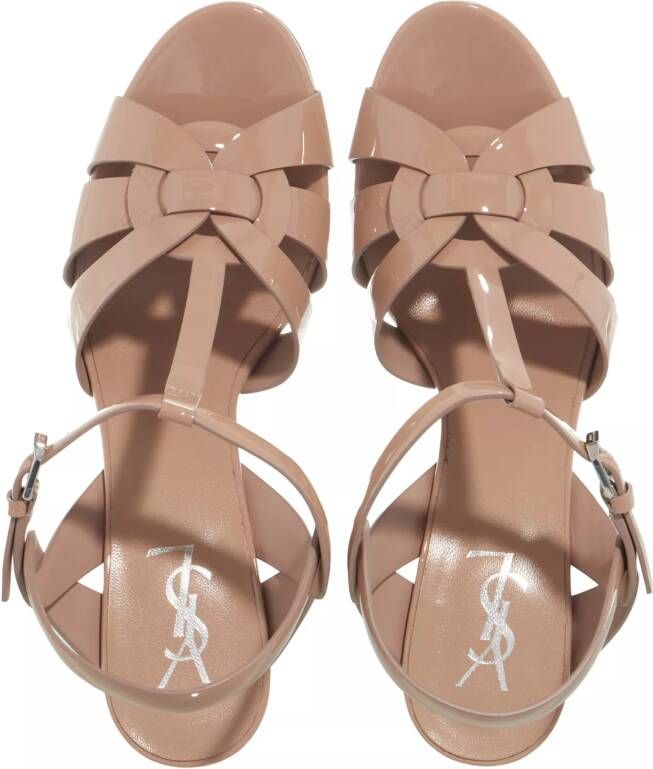 Saint Laurent Sandalen Tribute Sandals Leather in poeder roze