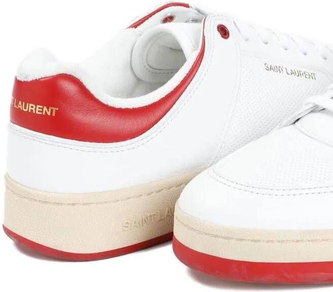 Saint Laurent Lage-top sneaker Sl61 White Red Calf Leather Sneakers in wit