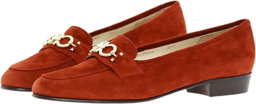 Salvatore Ferragamo Low-Top Sneakers Babs Gancini Logo Loafers in rood