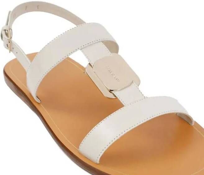 Salvatore Ferragamo Sandalen White Mascarpone Lamb Leather Vida Sandals in wit